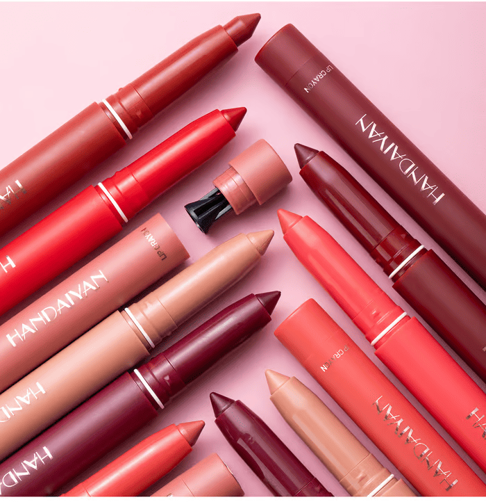 12-Color Matte Lipstick & Liner Set – Waterproof, Long-Lasting