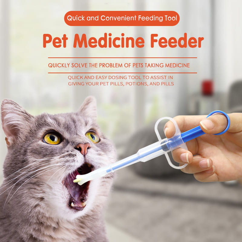 Pet Syringe Pill Dispenser & Feeder Tool for Dogs and Cats