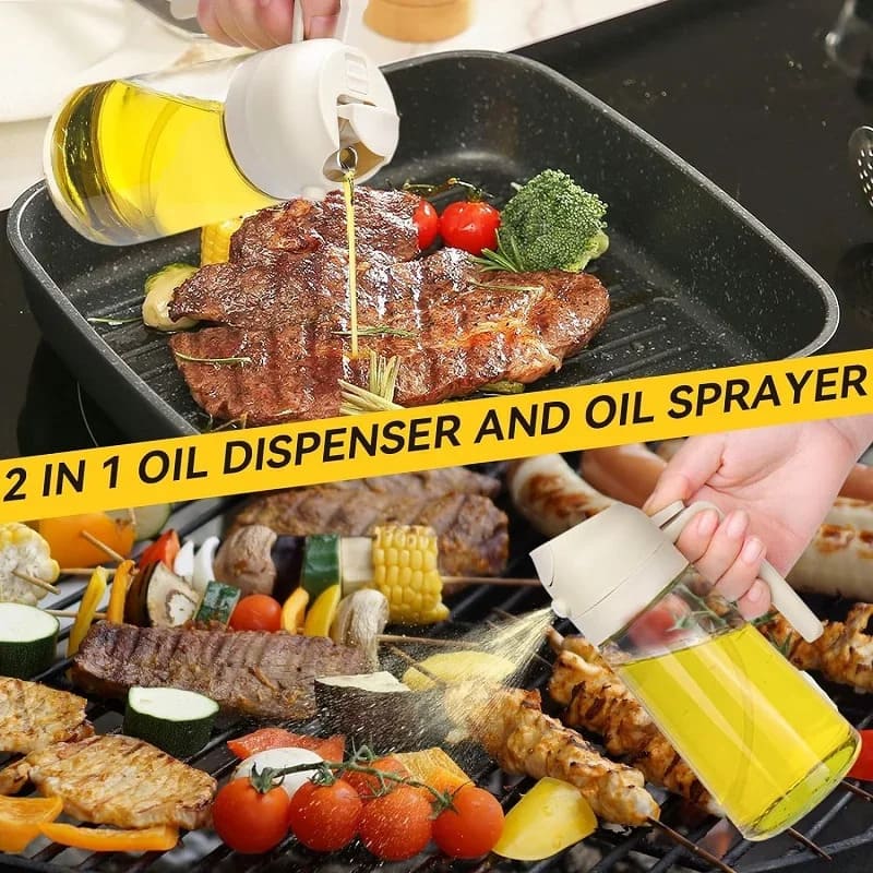 2-in-1 Oil Sprayer & Dispenser Bottle