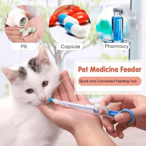 Pet Syringe Pill Dispenser & Feeder Tool for Dogs and Cats