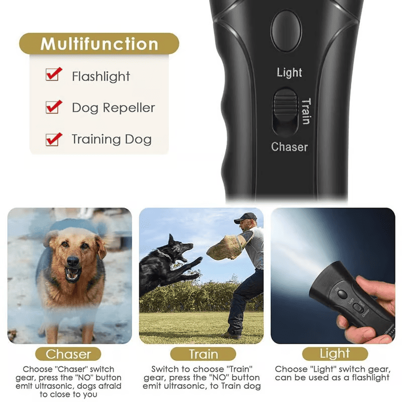 LED Ultrasonic Dog Repeller & Anti-Barking Training Device