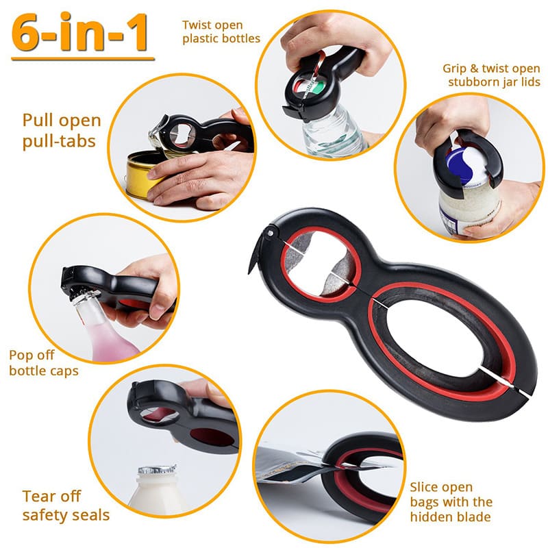 6-in-1 Multiple Twist Bottle Opener