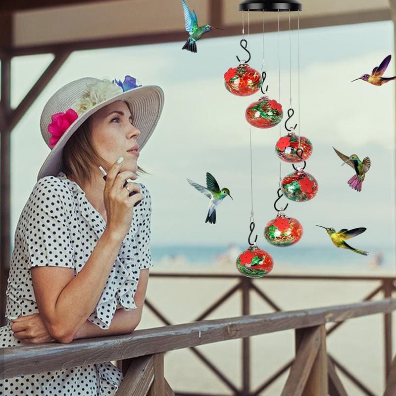 Wind Chime Hummingbird Feeder