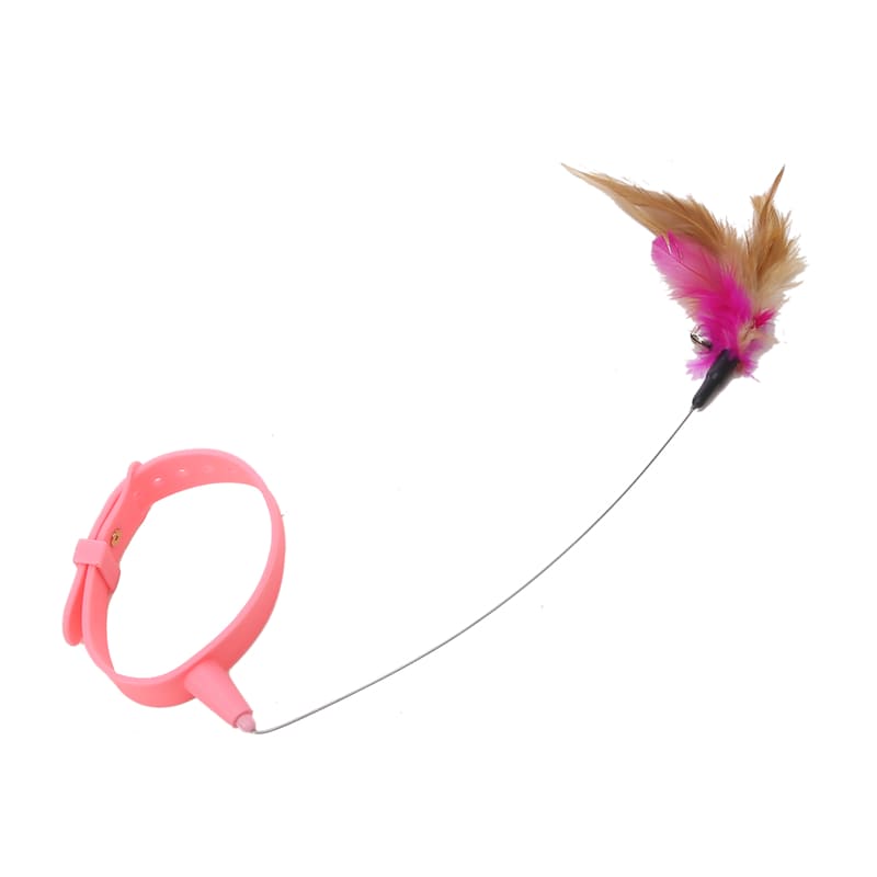 Interactive Feather Cat Teaser Wand with Bell