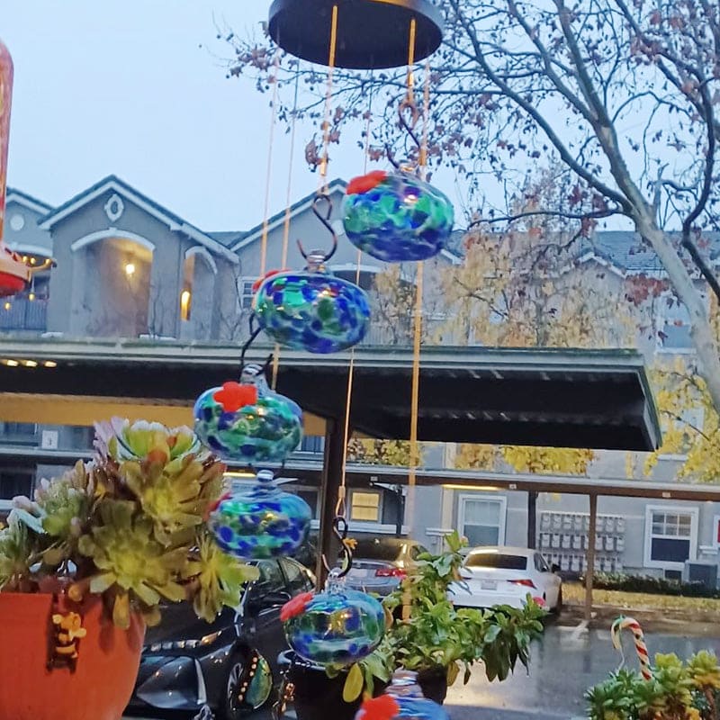 Wind Chime Hummingbird Feeder