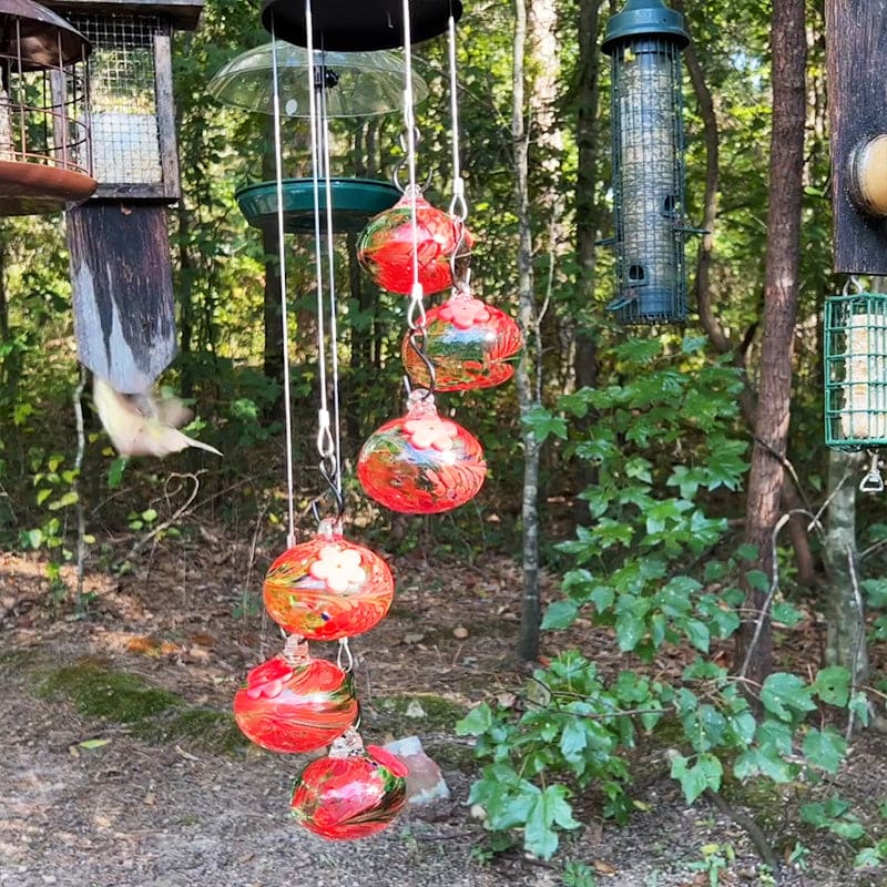 Wind Chime Hummingbird Feeder