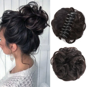 Curly Claw Clip In Bun Hairpiece