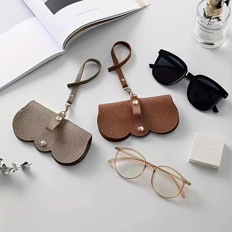 Litchi Embossed PU Leather Glasses Case