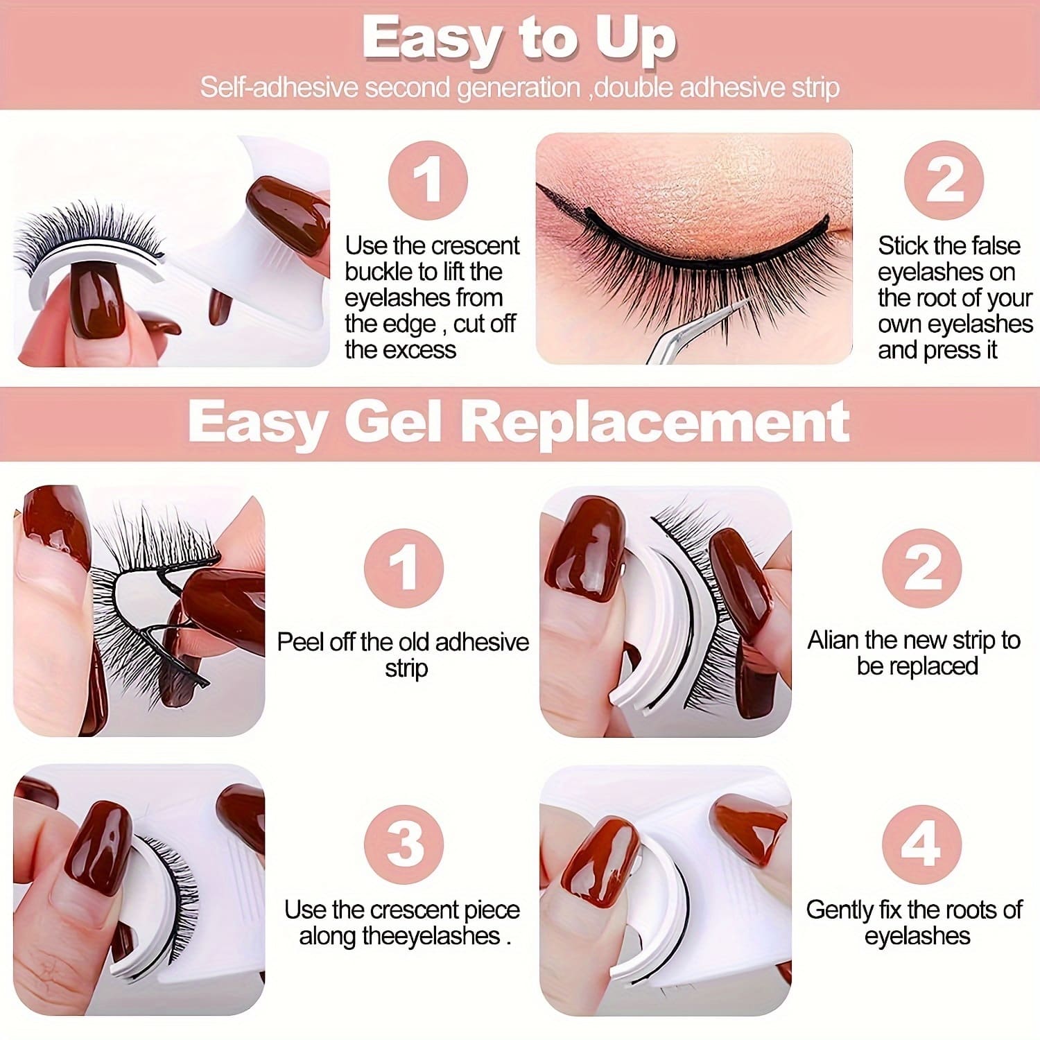 Reusable Self-Adhesive False Eyelashes