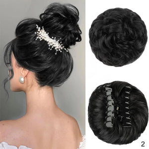 Curly Claw Clip In Bun Hairpiece