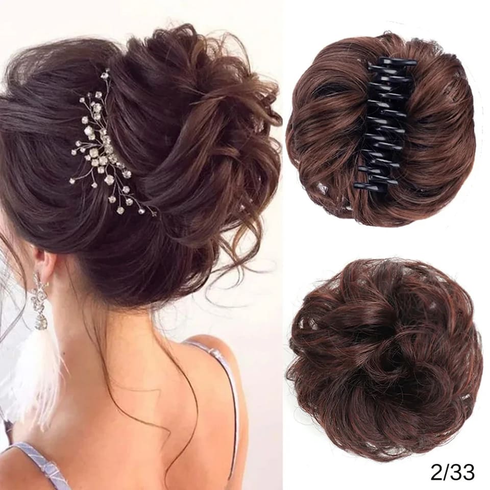 Curly Claw Clip In Bun Hairpiece